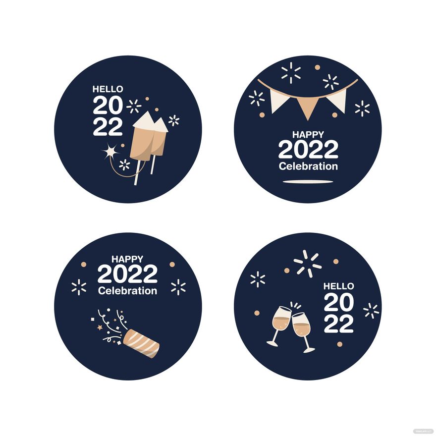 Free Happy New Year Label Vector