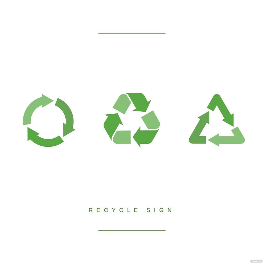 Recycle Sign Vector in Illustrator, EPS, SVG, JPG, PNG