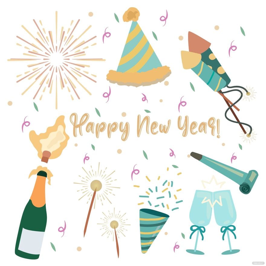 New Year Elements Vector