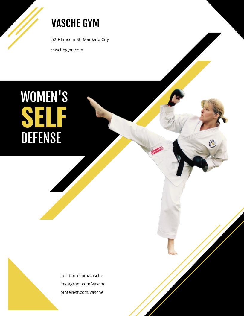 Women S Self Defense Flyer Template Free Pdf Word Doc Psd Apple Mac Pages Illustrator Publisher