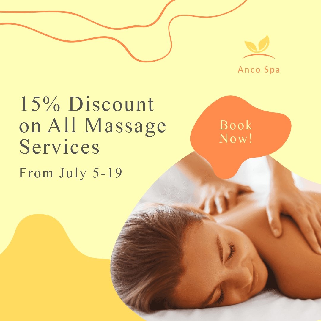Massage Services Discount Post, Instagram, Facebook Template