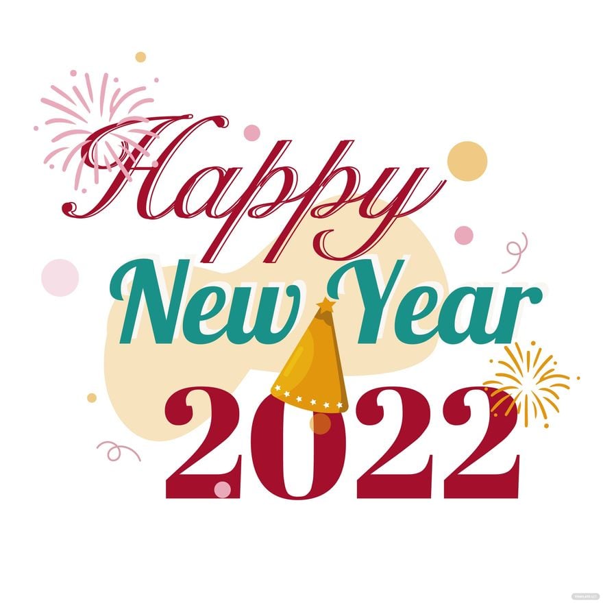 Free Happy New Year Word Vector