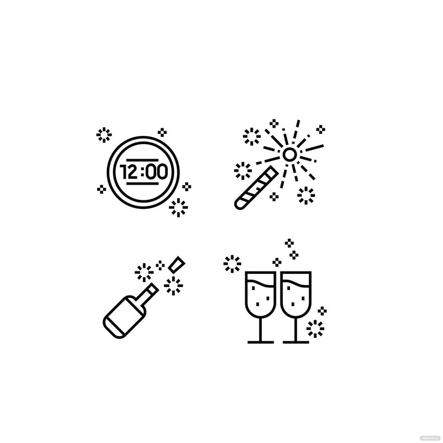 New Year Icon Vector in Illustrator, EPS, SVG, JPG, PNG