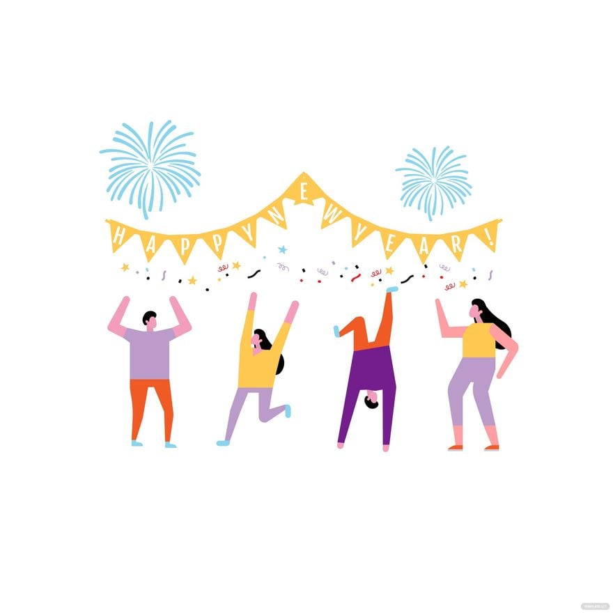 New Year Party Vector in Illustrator, EPS, SVG, JPG, PNG