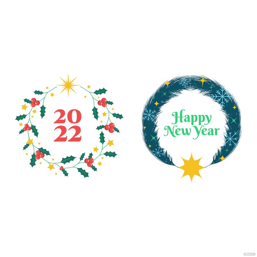 Free New Year Wreath Vector