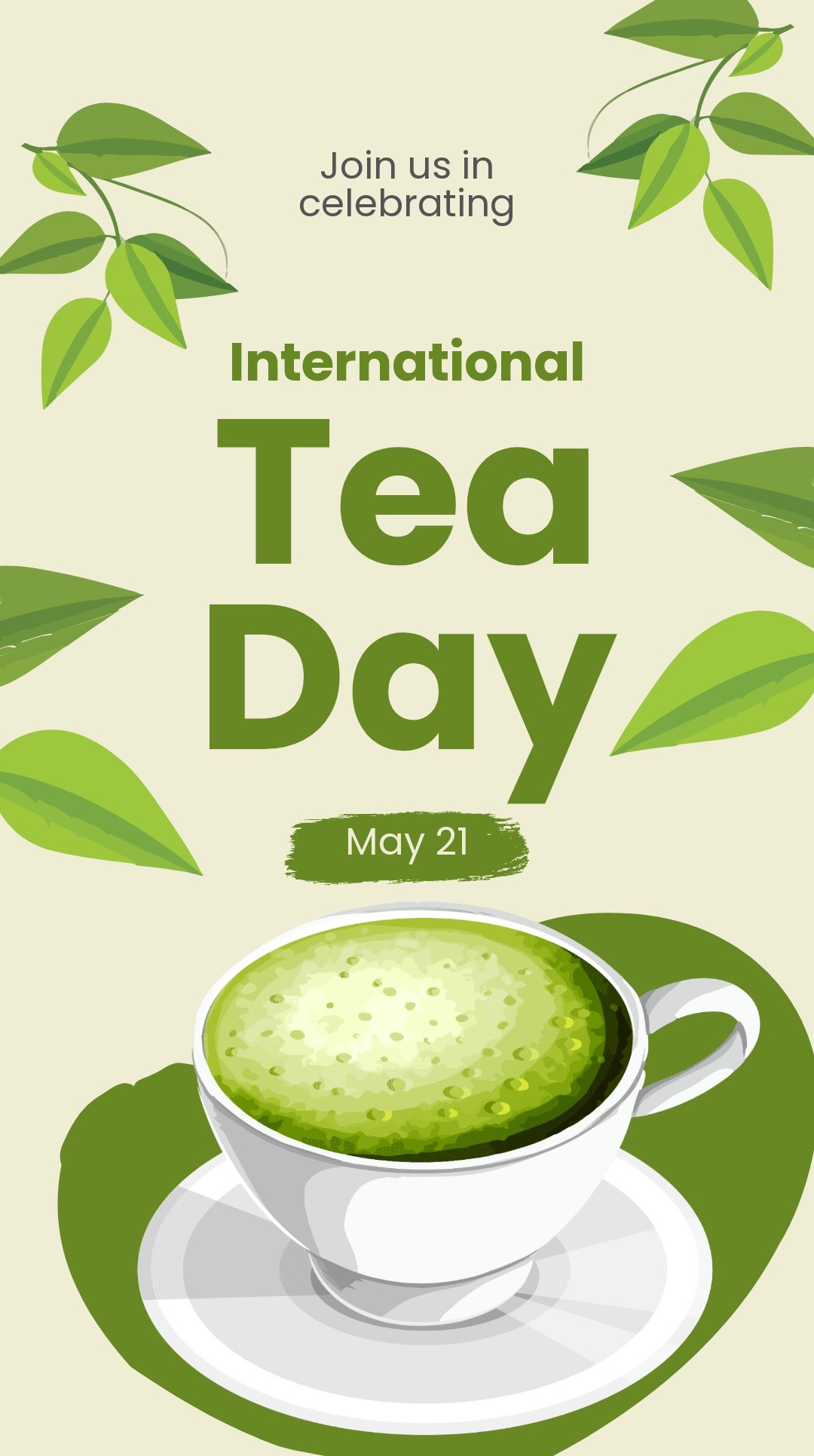International Tea Day WhatsApp Post Template