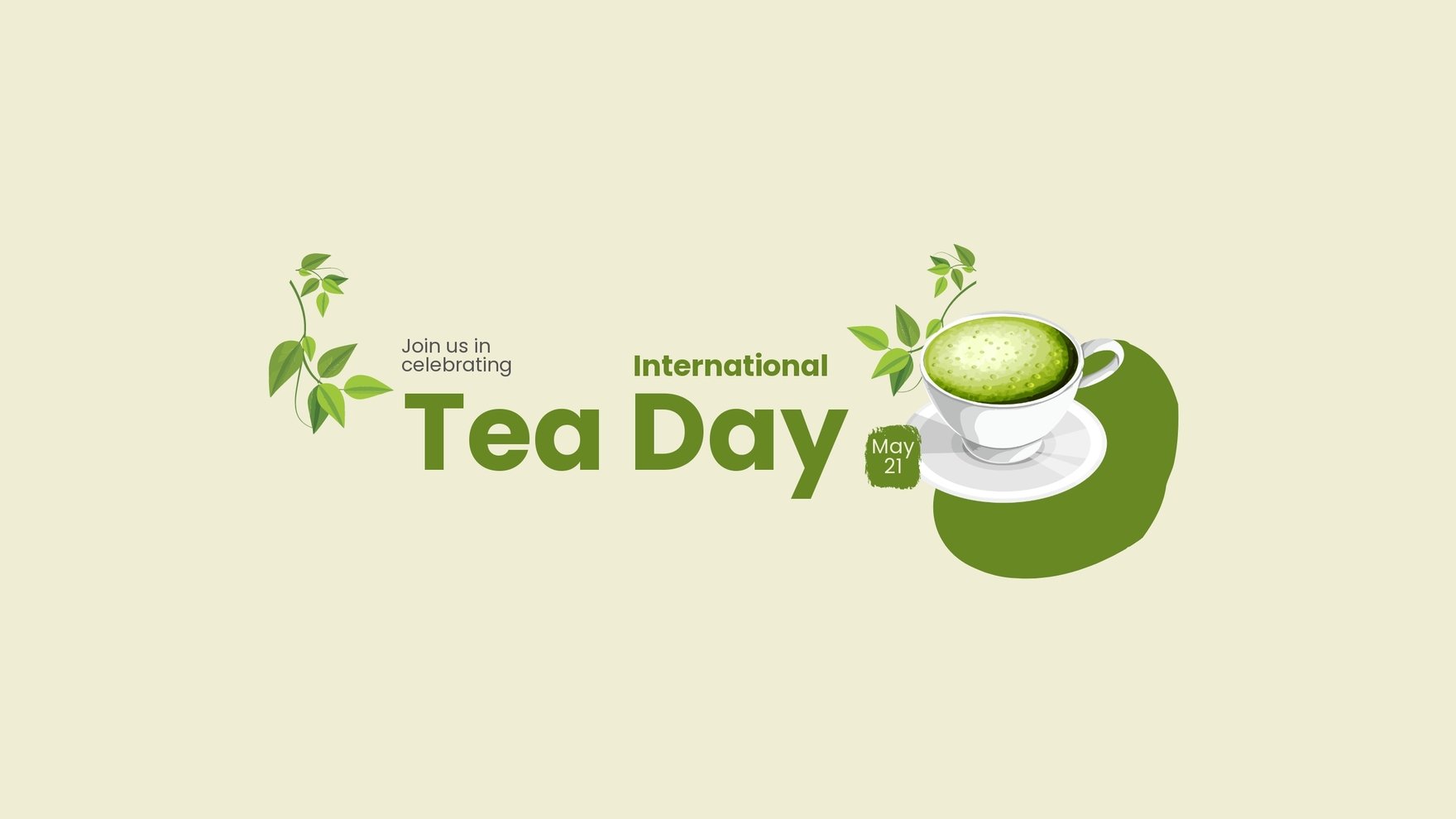 Free International Tea Day Youtube Banner Template