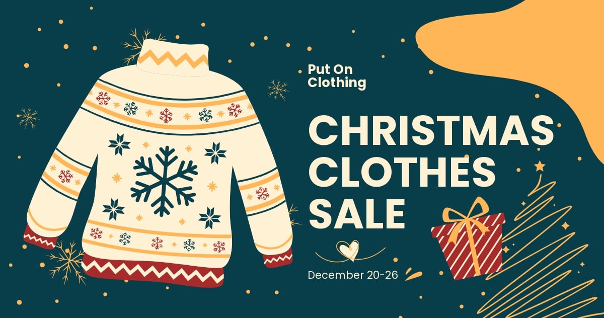 Free Christmas Clothes Sale Facebook Post Template