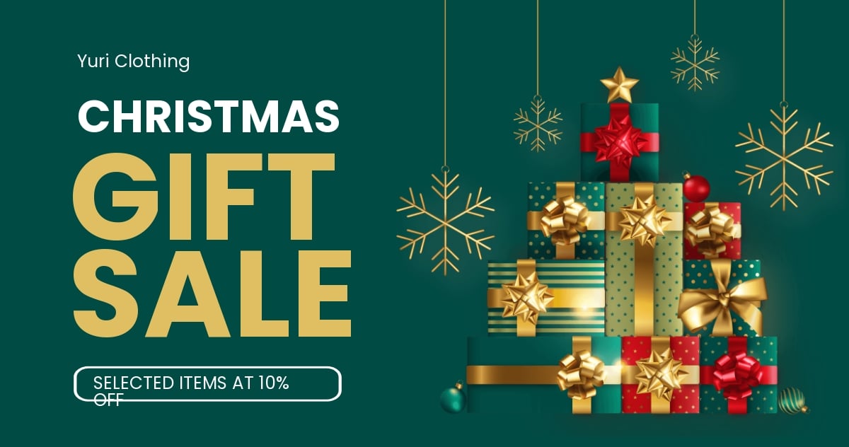Free Christmas Gift Sale Facebook Post Template
