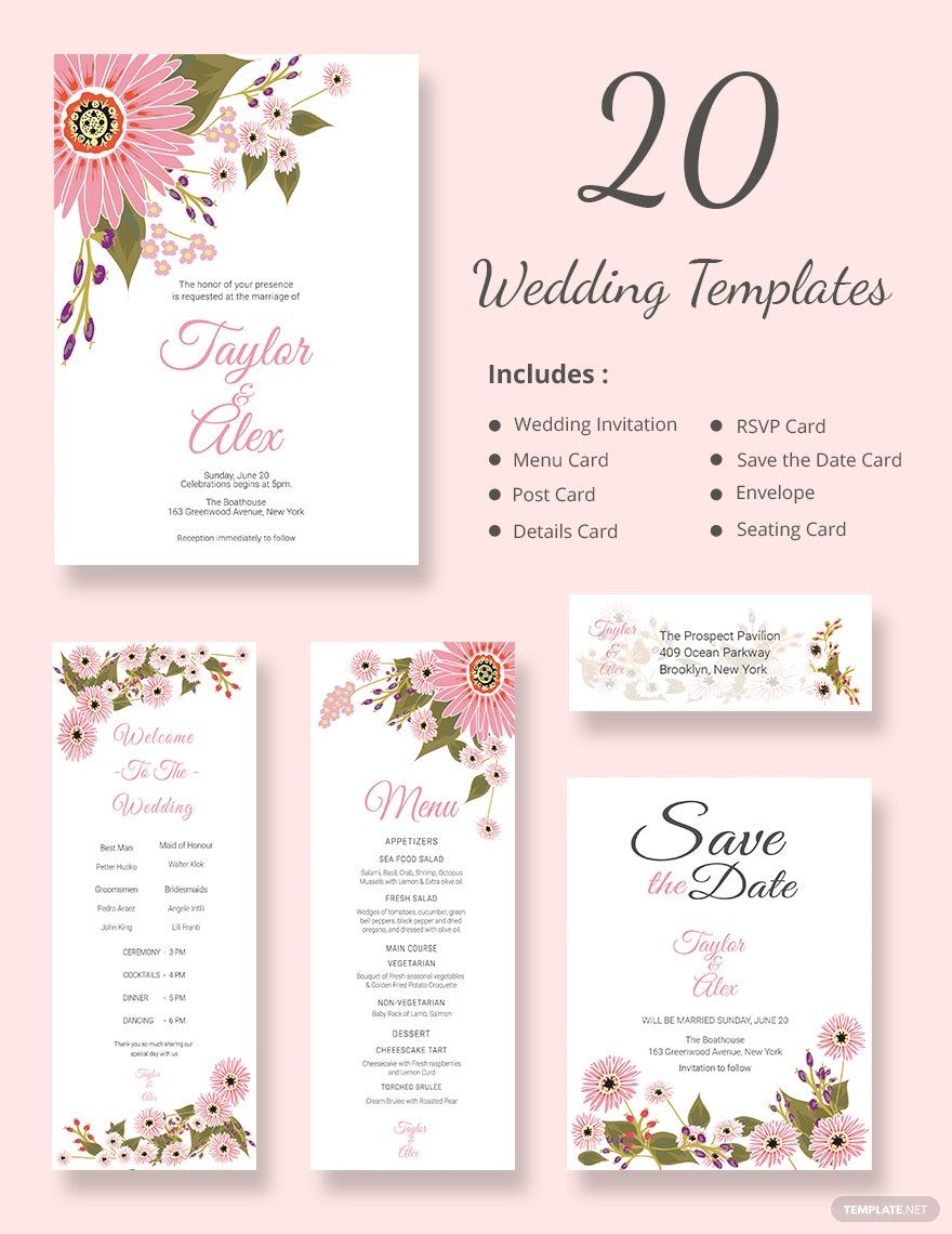 Floral Wedding Templates (Includes 20 Designs)