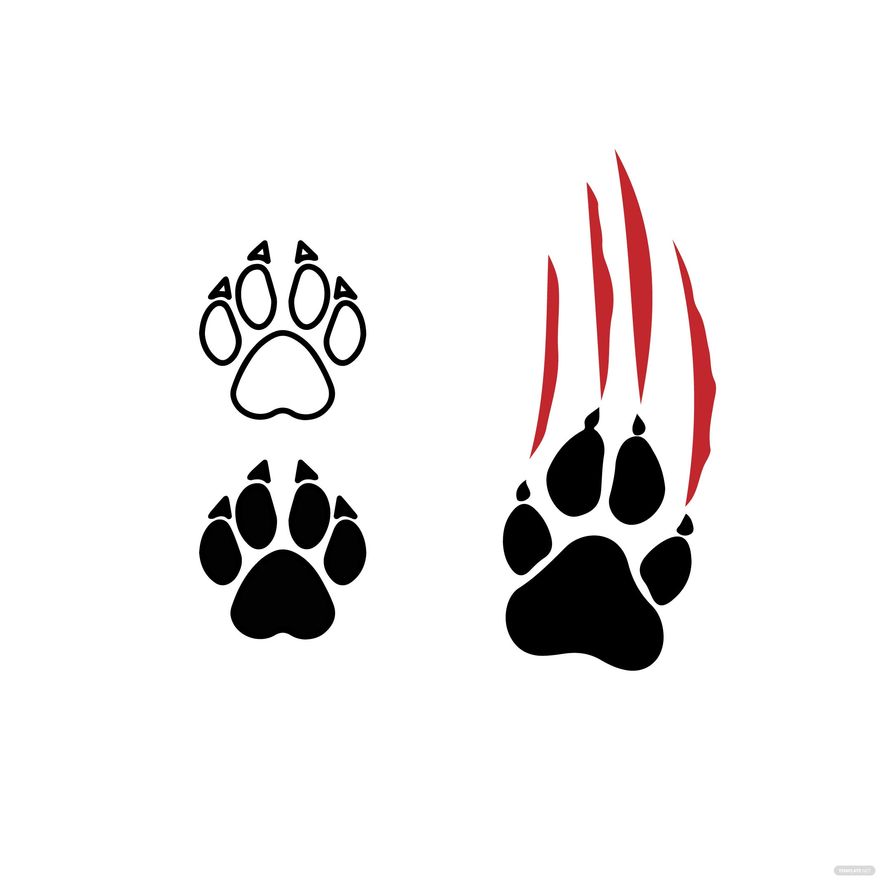 Wolf Paw Print Vector in Illustrator, EPS, JPG, PNG, SVG - Download | Template.net