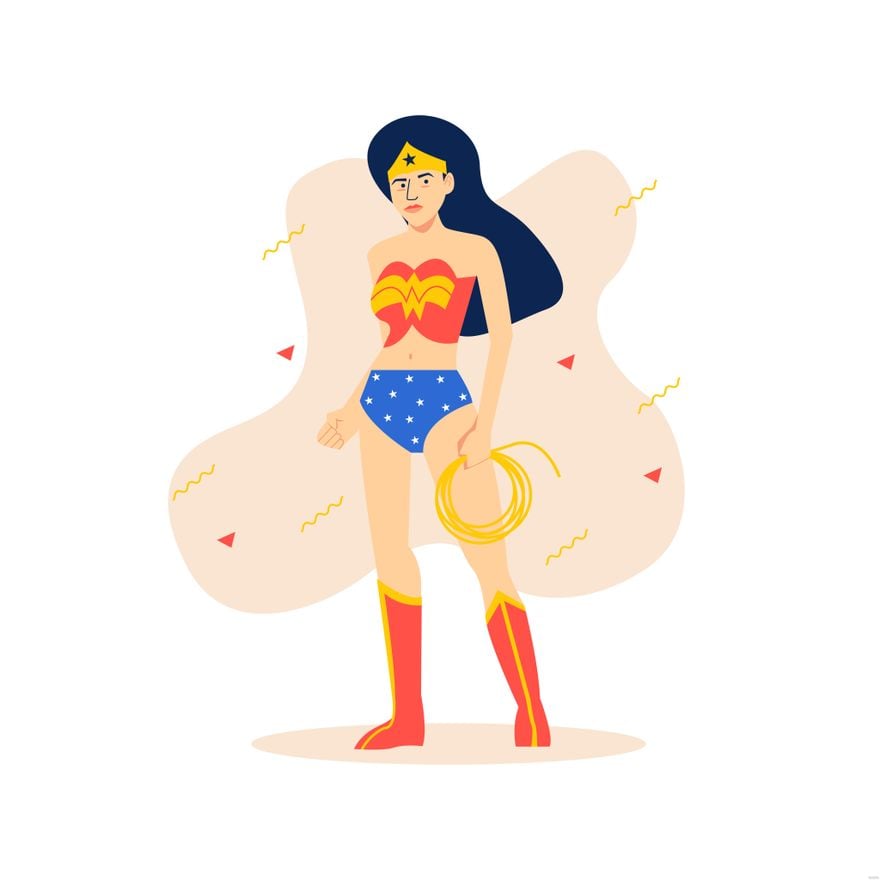 Free Wonder Woman Illustration in Illustrator, EPS, SVG, JPG, PNG