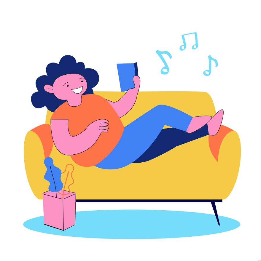 Free Relaxing Woman Illustration in Illustrator, EPS, SVG, JPG, PNG
