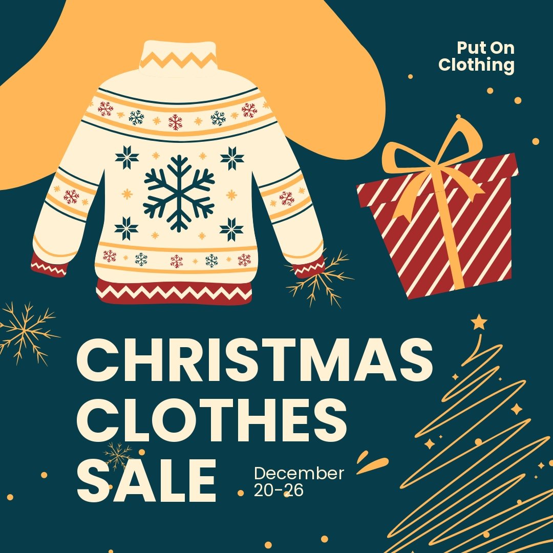Free Christmas Clothes Sale Instagram Post Template