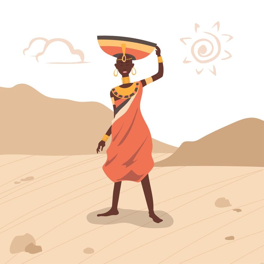 Tribal Woman Illustration in Illustrator, EPS, SVG, JPG, PNG