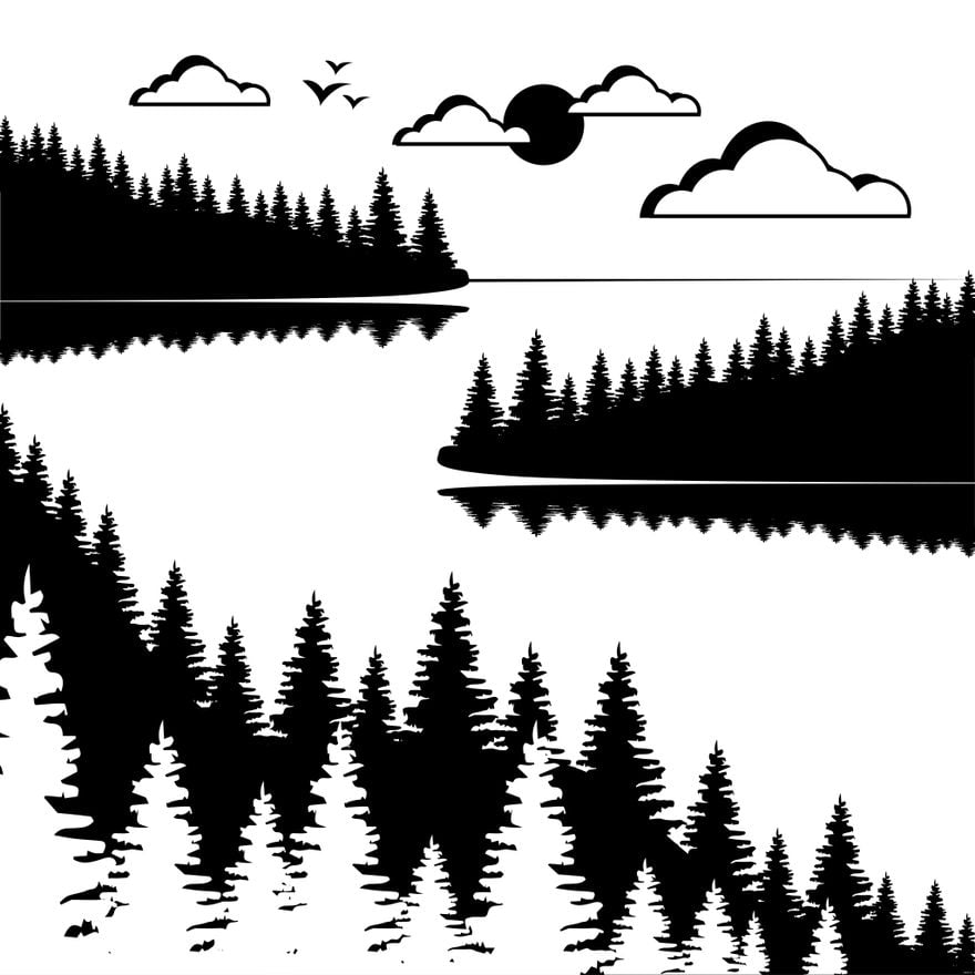 Free Black And White Nature Illustration