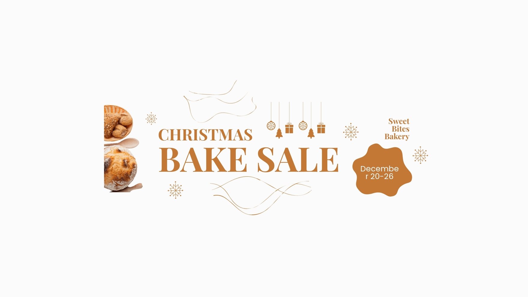 Christmas Bake Sale Youtube Banner Template