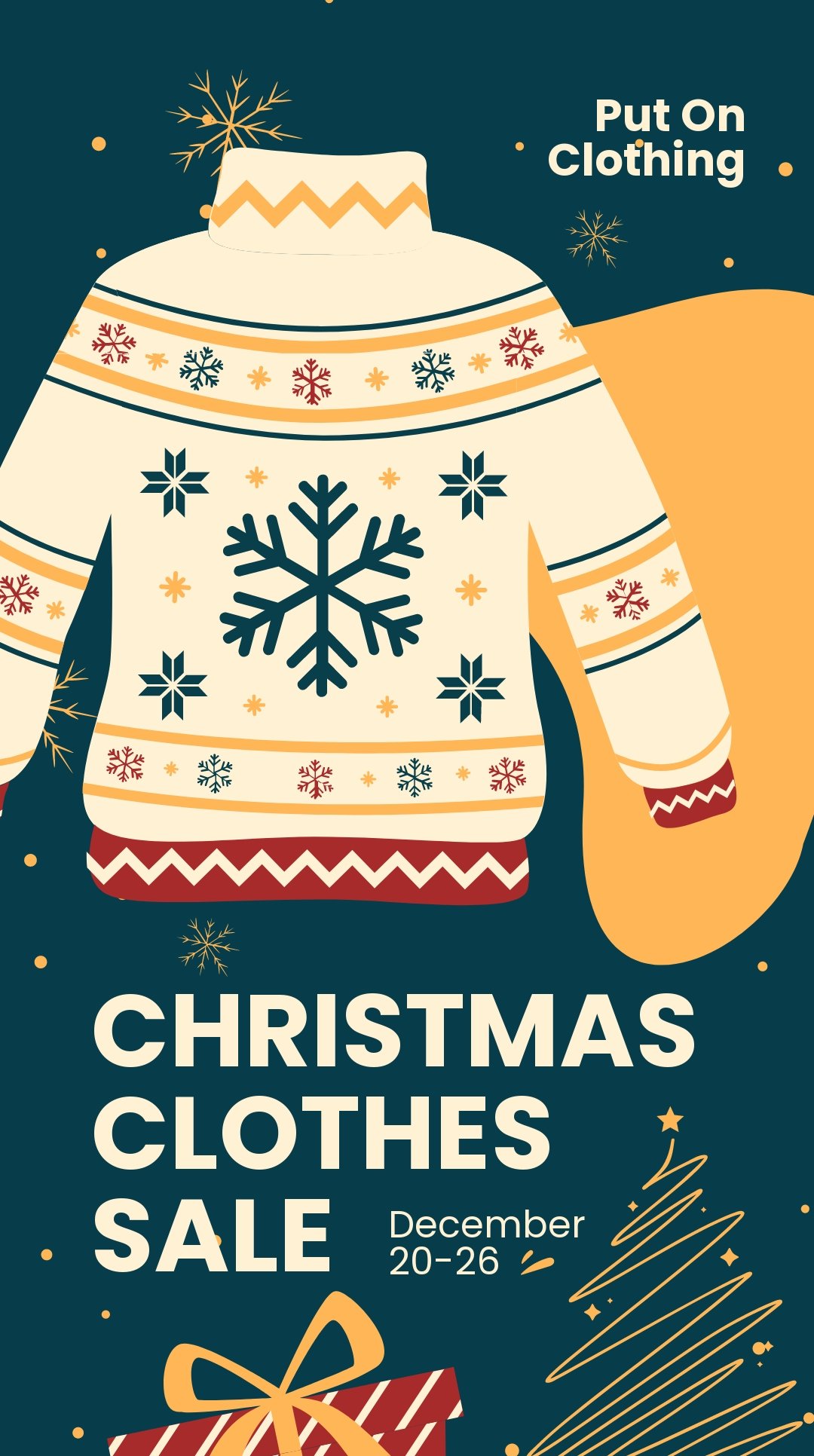 Free Christmas Clothes Sale Whatsapp Post Template