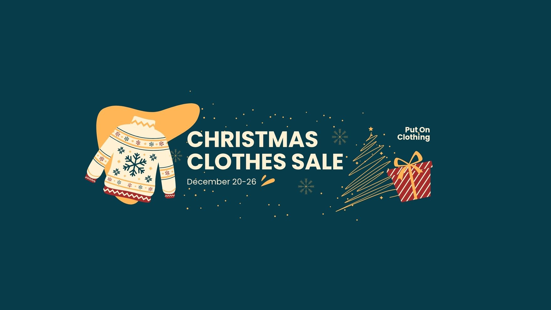 Free Christmas Clothes Sale YouTube Banner Template