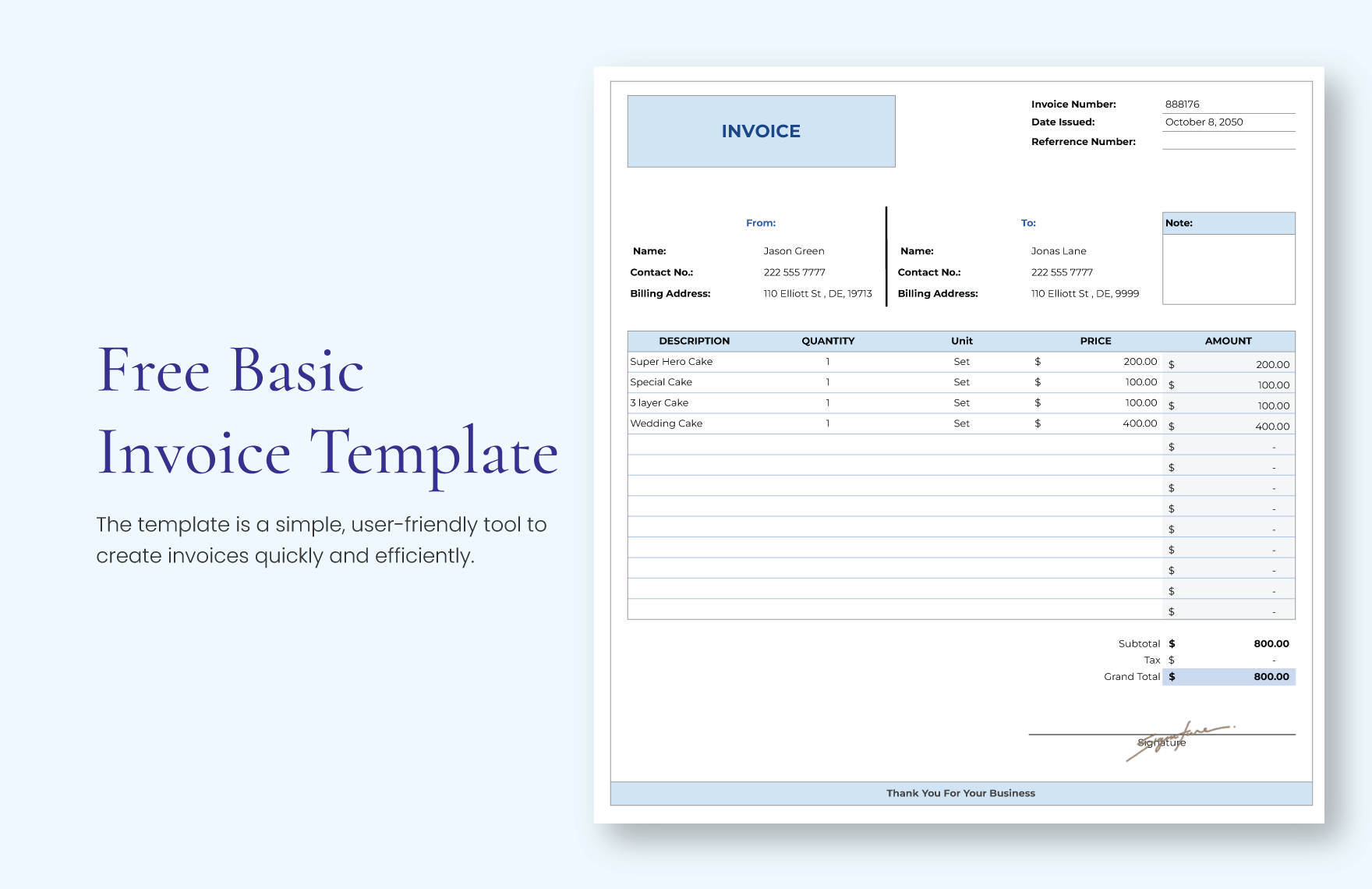 template invoice excel