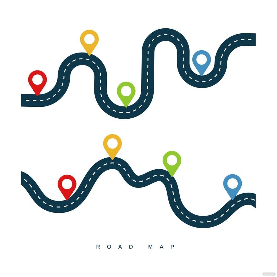 Road Map Vector In Illustrator Svg Eps Png Download