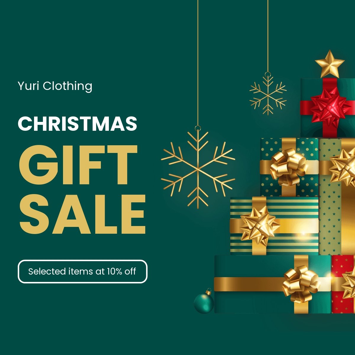 Free Christmas Gift Sale Linkedin Post Template