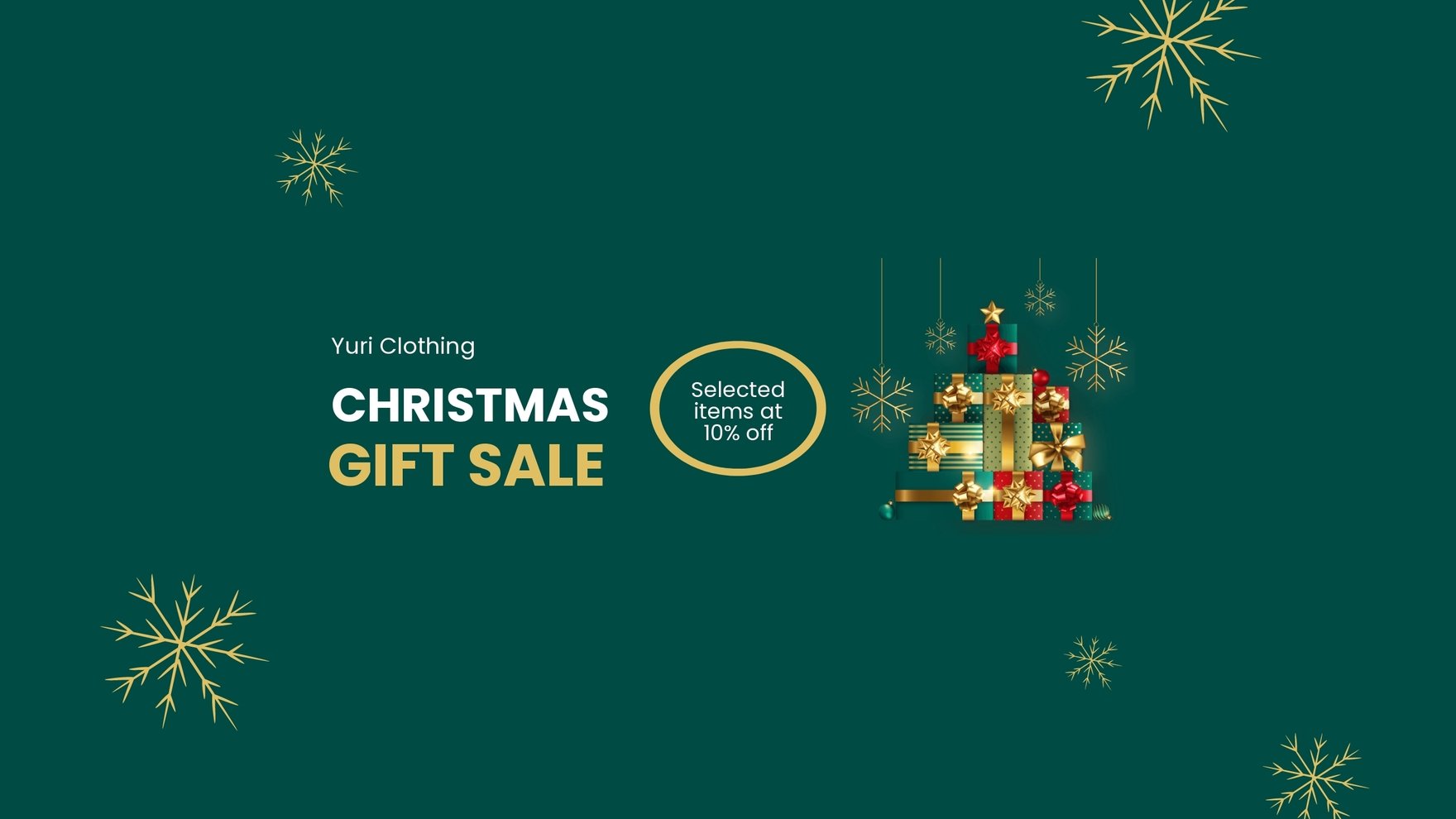 Free Christmas Gift Sale Youtube Banner Template
