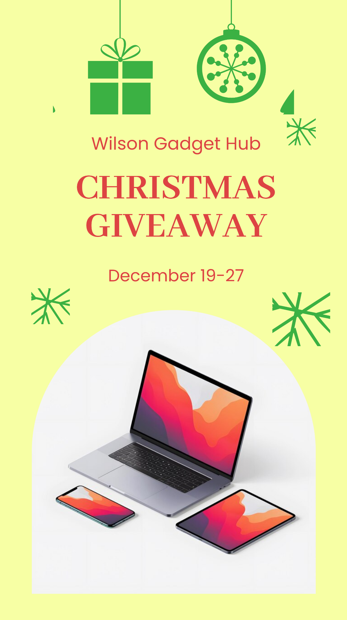 Free Christmas Giveaway Whatsapp Post Template to Edit Online