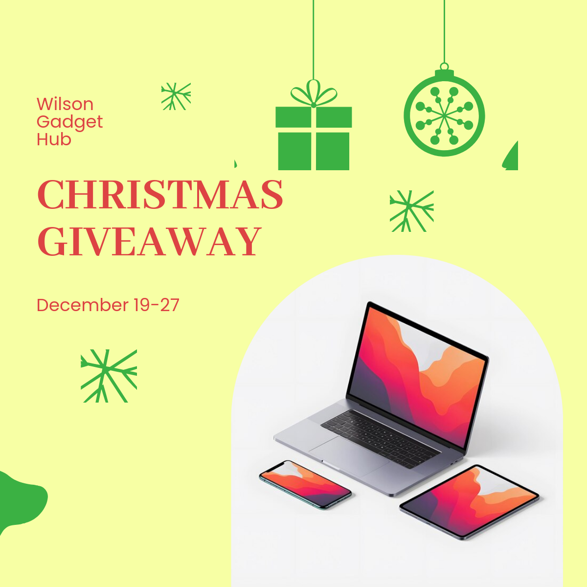 Free Christmas Giveaway Linkedin Post Template
