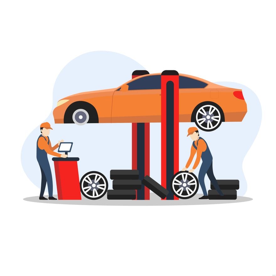 Car Service Illustration in Illustrator, EPS, SVG, JPG, PNG
