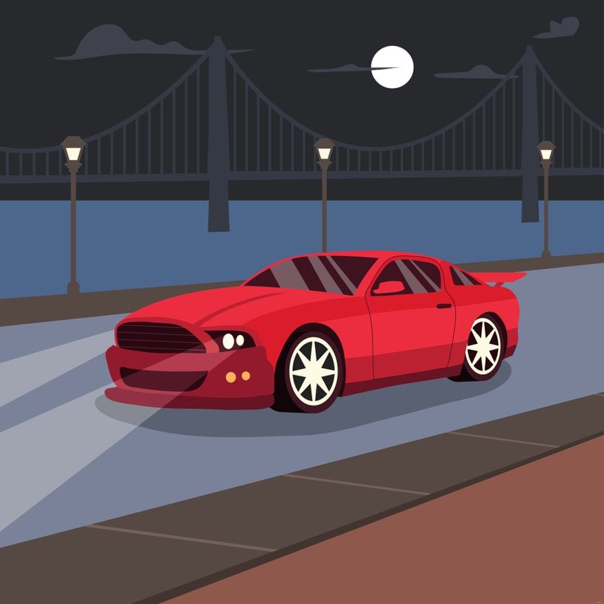 Free Sports Car Illustration in Illustrator, EPS, SVG, JPG, PNG
