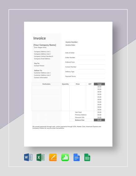 7  Bakery Invoice Templates Free Downloads Template net