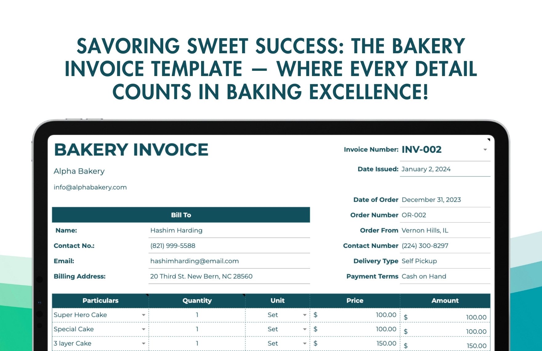 Bakery Invoice Template