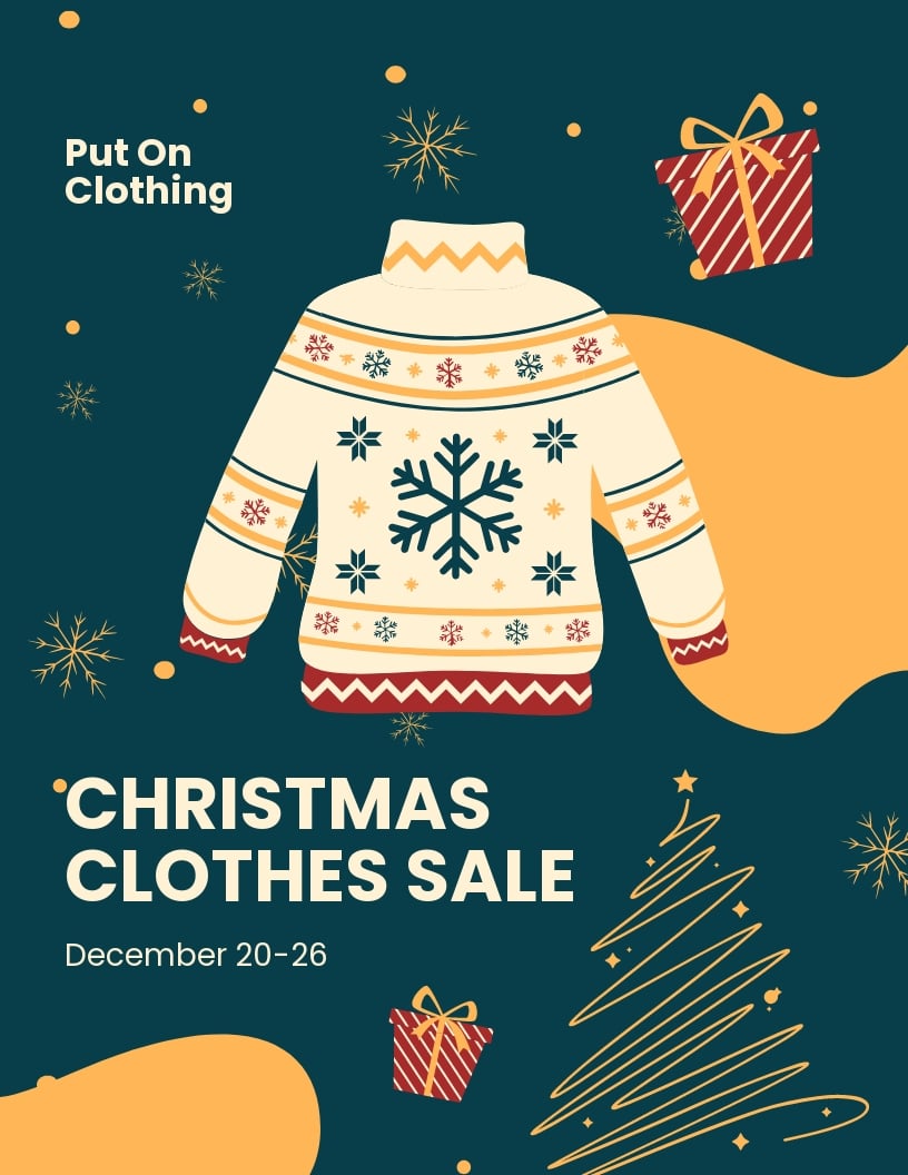 Christmas Clothes Sale Flyer Template
