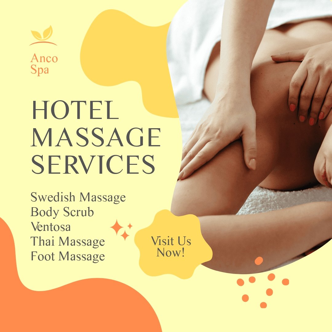 Hotel Massage Ad Post, Instagram, Facebook