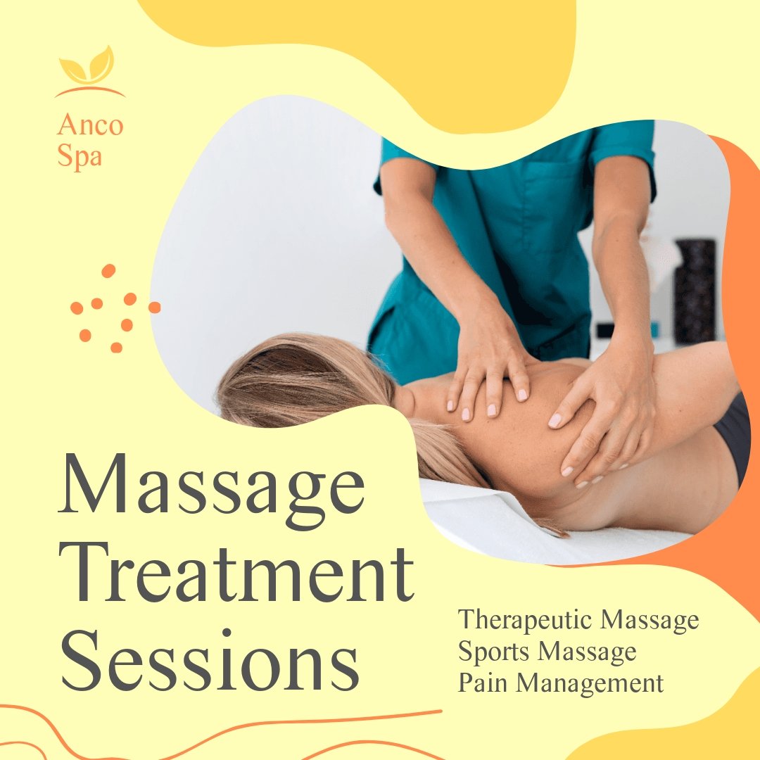 Free Massage Treatment Ad Post, Instagram, Facebook Template