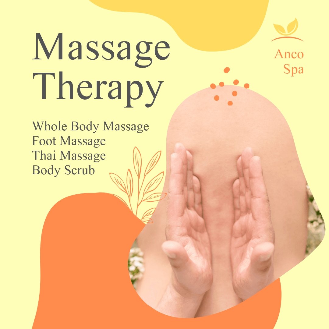 Creative Massage Ad Post, Instagram, Facebook Template