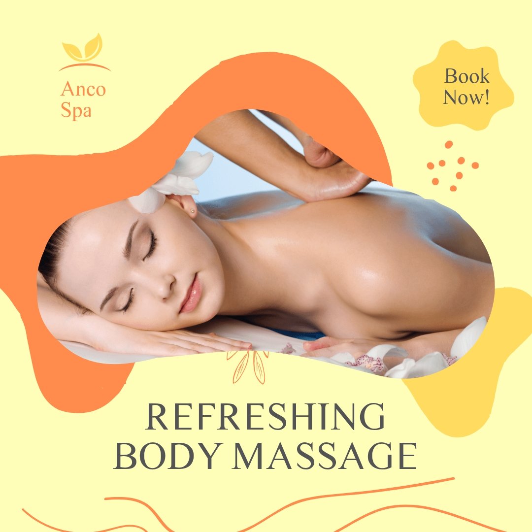 Refreshing Body Massage Post, Instagram, Facebook Template