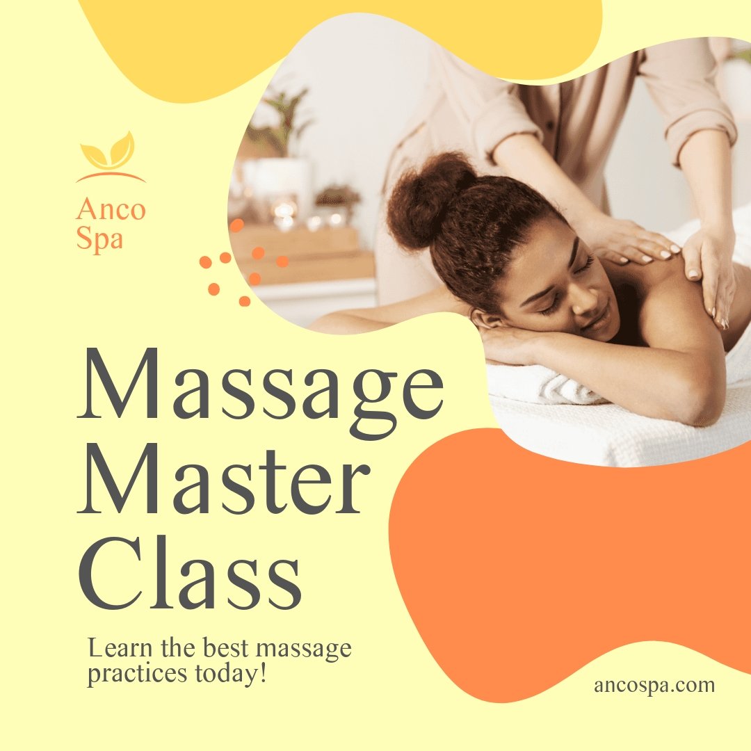 Free Massage Master Class Ad Post, Instagram, Facebook Template