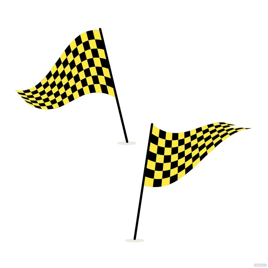 Free Yellow Racing Flag Vector in Illustrator, EPS, SVG, JPG, PNG