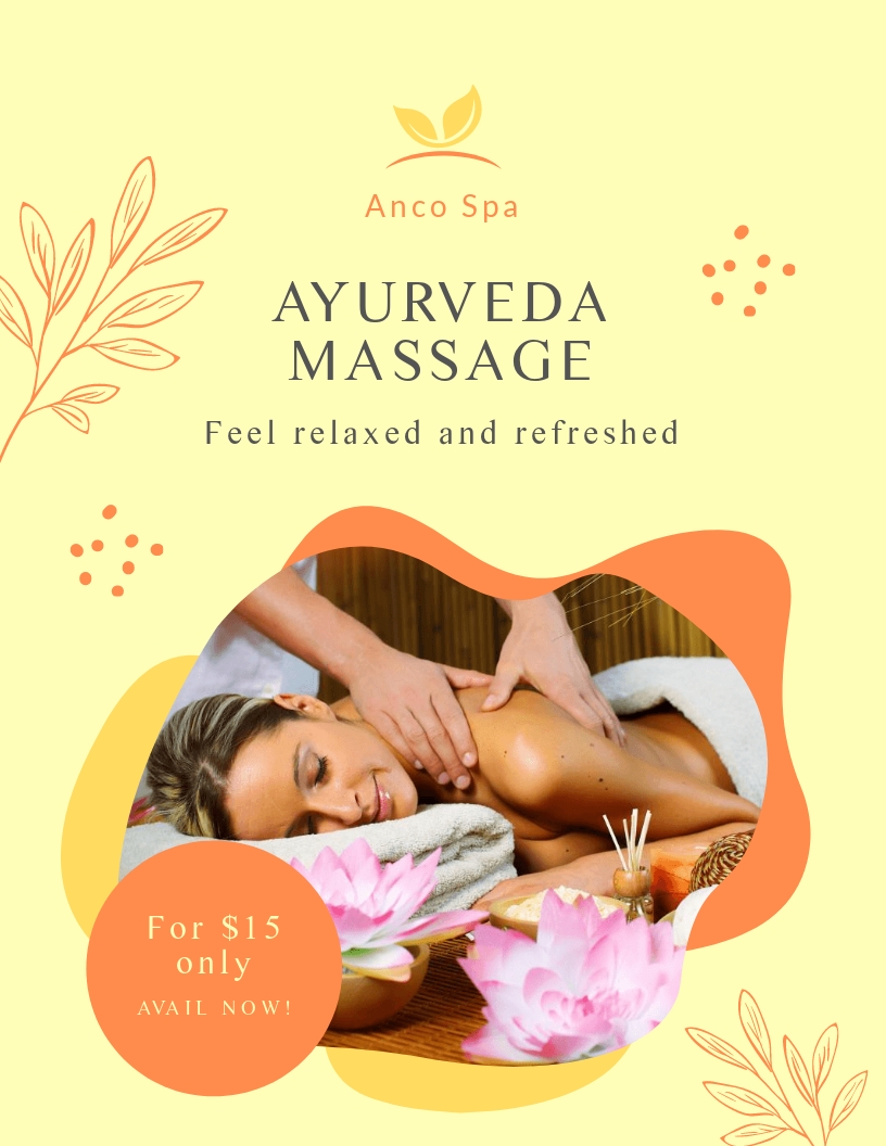 Ayurveda Massage Flyer Template Google Docs Word PSD Publisher 