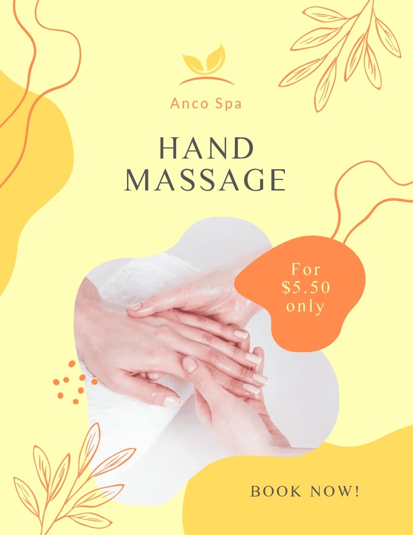 Hand Massage Flyer Template