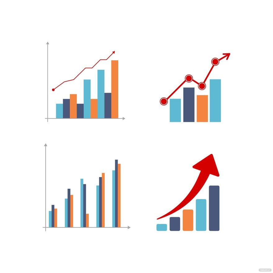 Growth Chart Vector in Illustrator, EPS, SVG, JPG, PNG