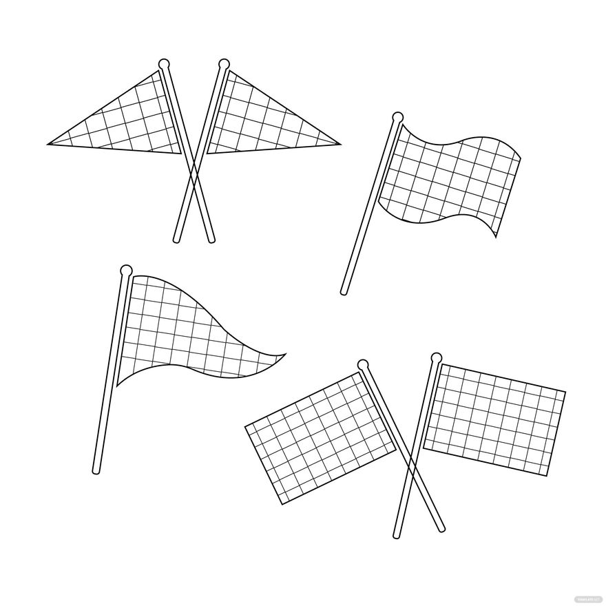 Free Racing Flag Outline Vector in Illustrator