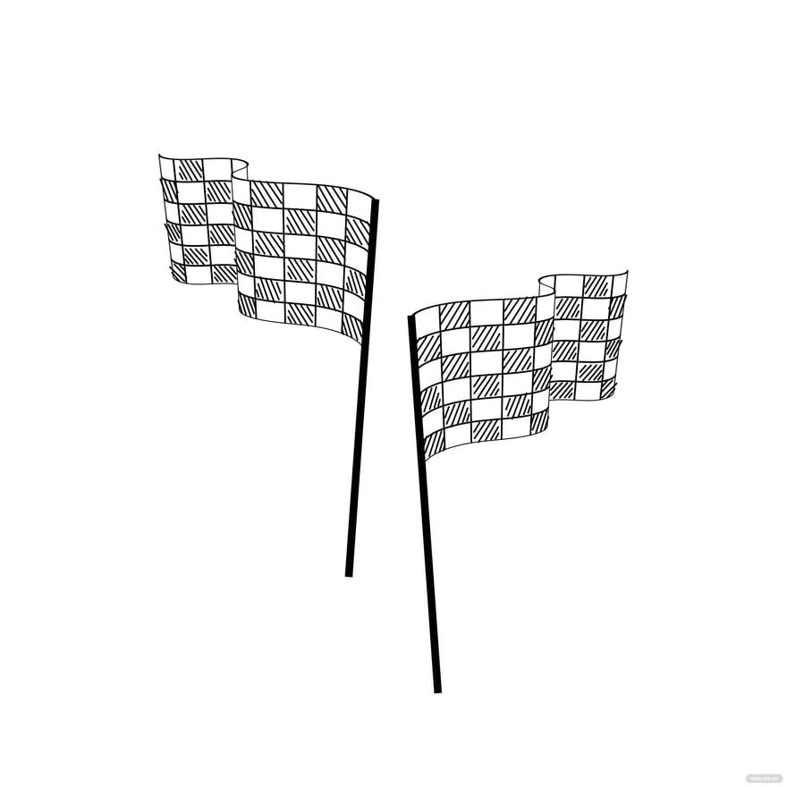 Free Racing Flag Line Vector in Illustrator, EPS, SVG, JPG, PNG