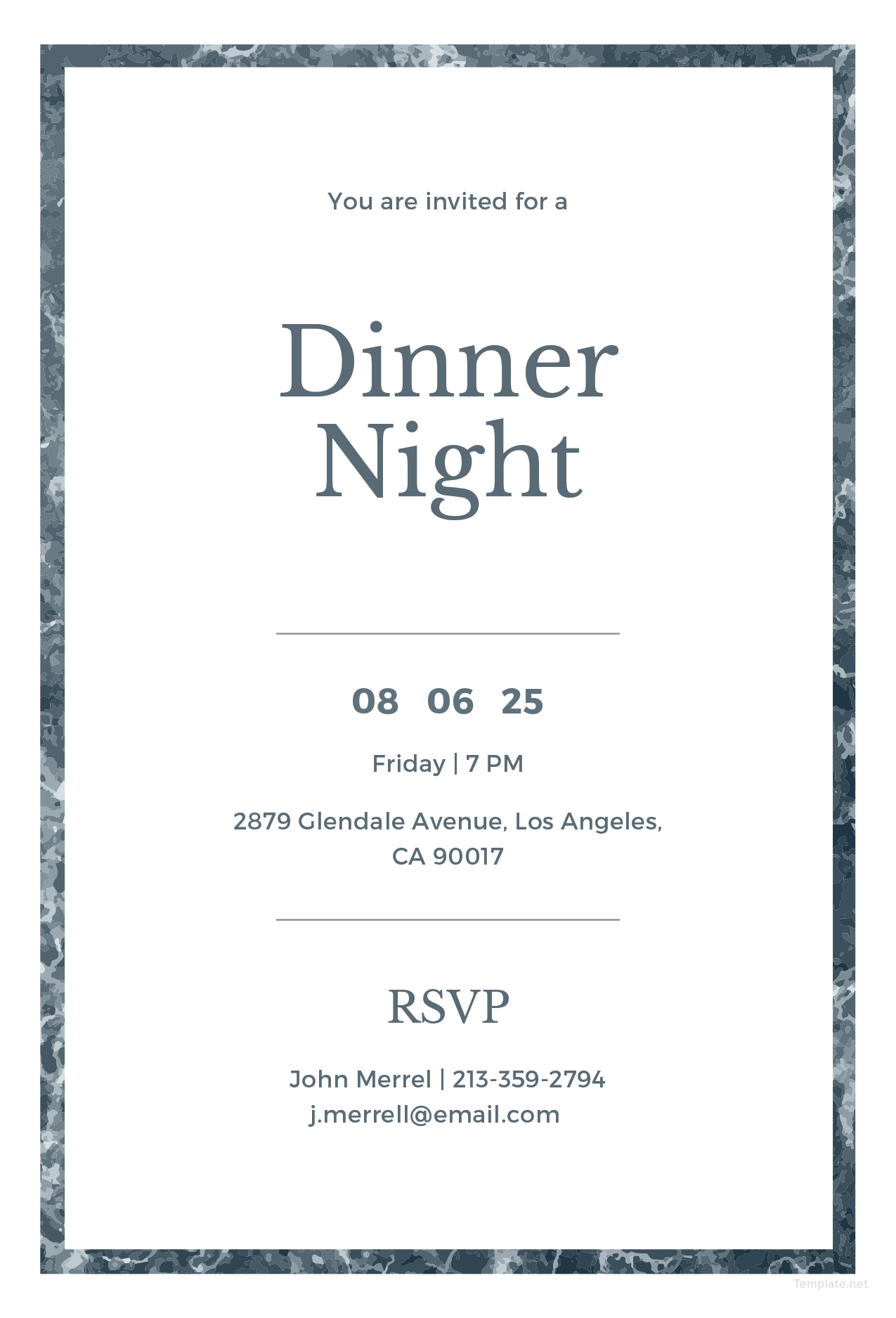 Free Sample Dinner Invitation Template In Adobe Illustrator Template