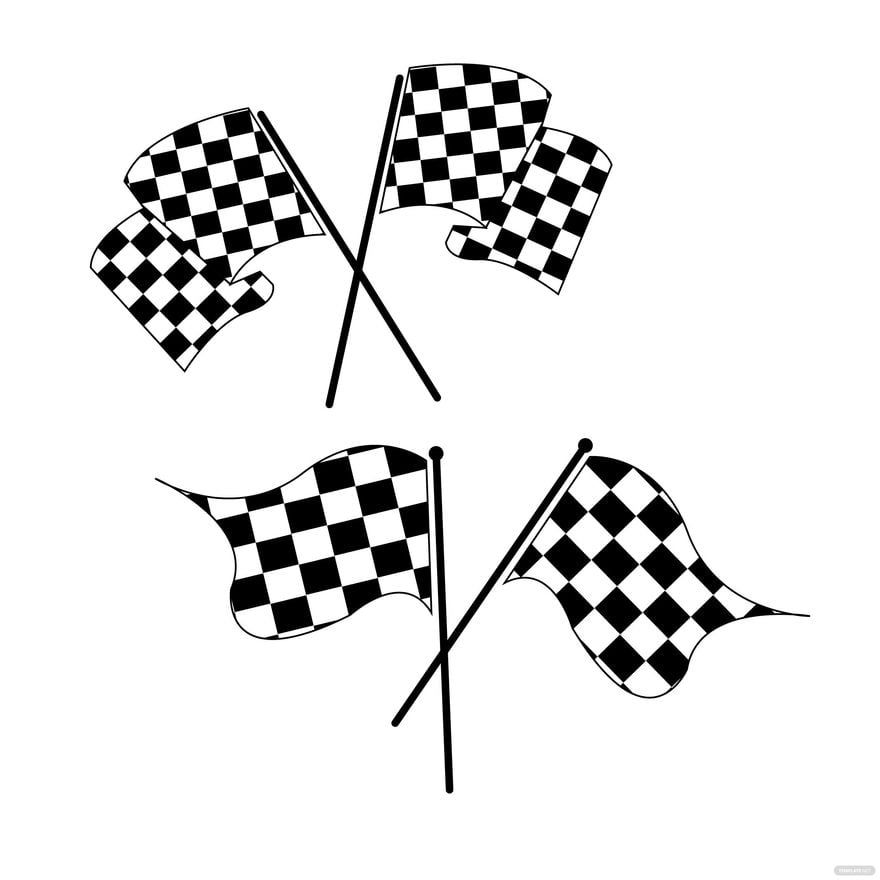 Free Cross Racing Flag Vector in Illustrator, EPS, SVG, JPG, PNG