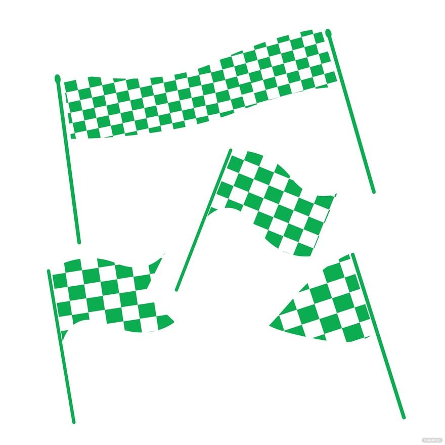 Free Green Racing Flag Vector in Illustrator, EPS, SVG, JPG, PNG