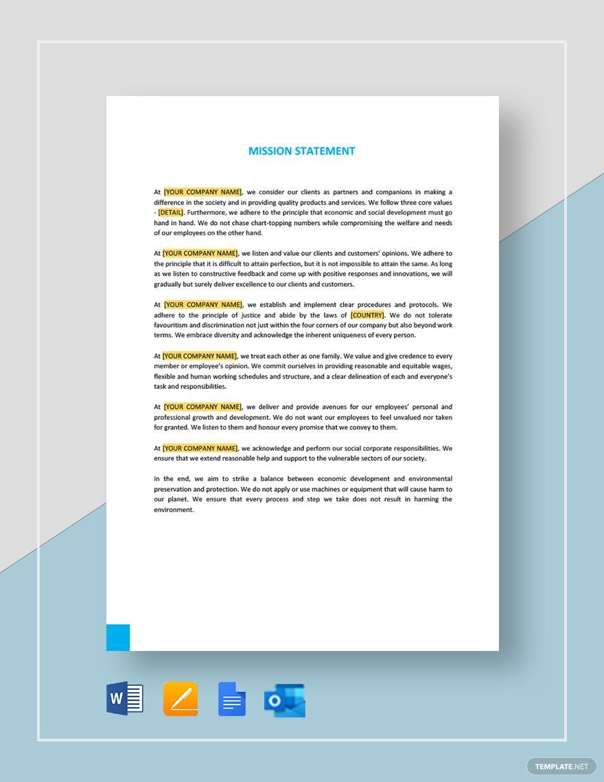 Mission Statement Template