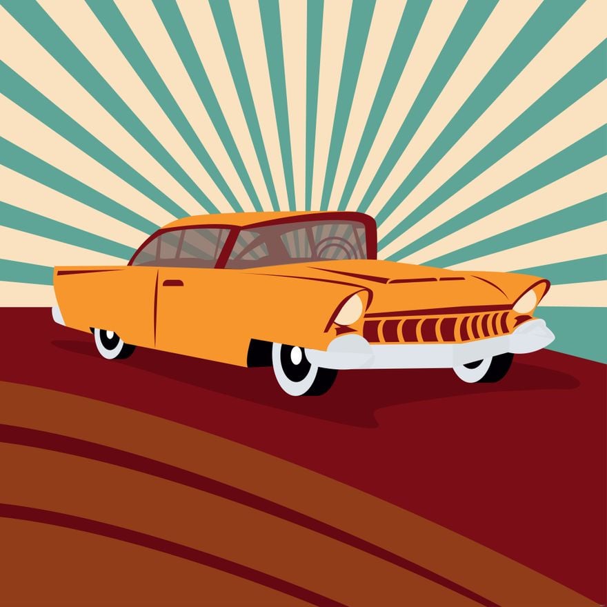 Free Vintage Car Illustration